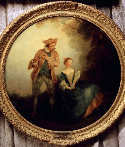 Duet autorstwa Nicolasa Lancreta (1690-1743). Francja autorstwa Nicolas Lancret