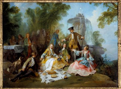 Posiłek myśliwski. Obraz Nicolasa Lancreta (1690-1743) autorstwa Nicolas Lancret
