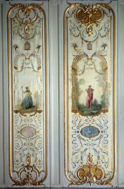 Malowany panel hotelu de Peyrenc zrealizowany przez Nicolasa Lancreta (1690-1743) 1725 Paryż, Sztuka dekoracyjna autorstwa Nicolas Lancret