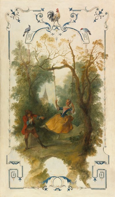 Huśtawka, ok. 1723-27 (olej na płótnie) autorstwa Nicolas Lancret