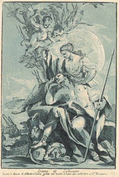 Diana i Endymion autorstwa Nicolas Le Sueur after Sebastiano Conca