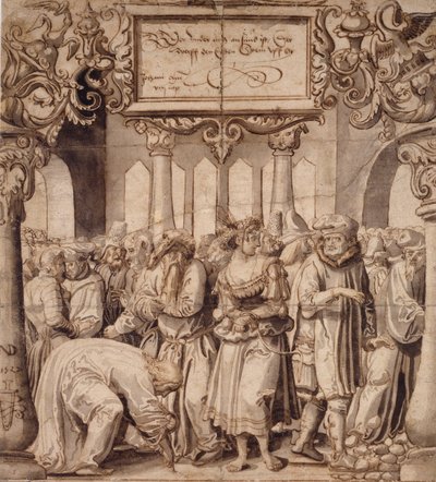 Kobieta przyłapana na cudzołóstwie, początek XVI wieku autorstwa Nicolas Manuel Deutsch