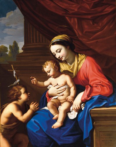 Dziewica z Dzieciątkiem ze św. Janem Chrzcicielem, 1650 autorstwa Nicolas Mignard
