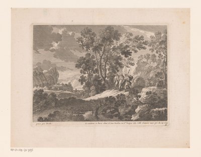 Chrystus i Emaus Pejzaże ze scenami z życia Chrystusa (tytuł serii) autorstwa Nicolas Perelle