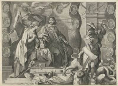 Druk promocyjny Aegidius Le Maistre (1663), górna część autorstwa Nicolas Pitau (I)