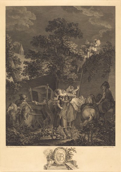 Nocne uprowadzenie autorstwa Nicolas Ponce after Pierre Antoine Baudouin