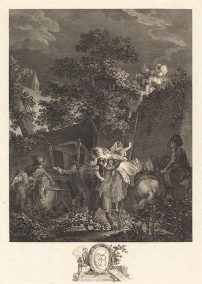 Nocne uprowadzenie autorstwa Nicolas Ponce after Pierre Antoine Baudouin