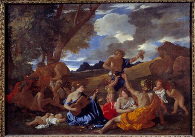 Bacchanale do gitarzysty lub wielki Bacchanale Obraz Nicolasa Poussina autorstwa Nicolas Poussin