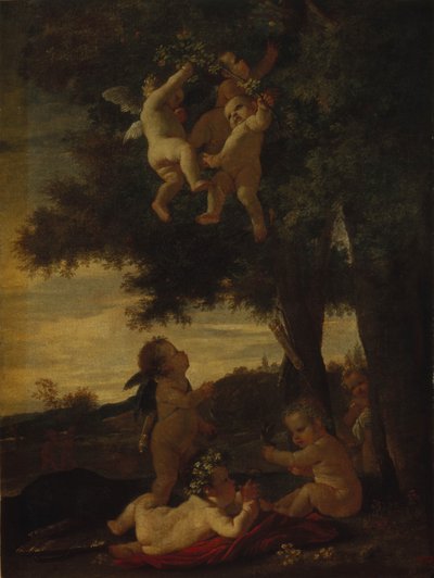 Amorki i Geniusze, 1630-1633 autorstwa Nicolas Poussin