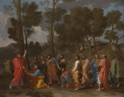 Sakrament konsekracji (Chrystus daje Piotrowi klucze). Około 1637-40 autorstwa Nicolas Poussin