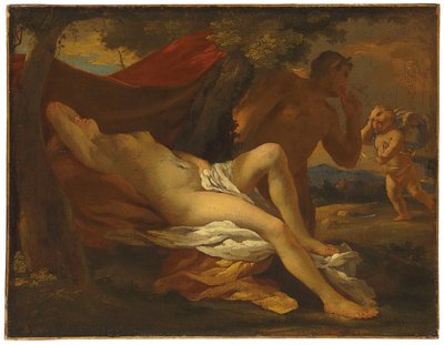 Jowisz i Antiope autorstwa Nicolas Poussin