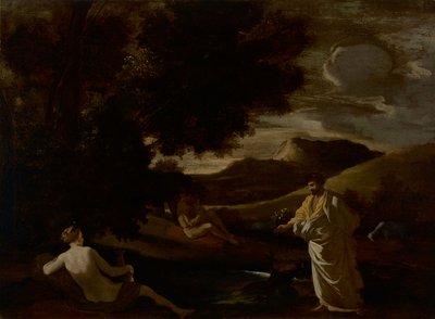 Król Midas zamienia dębową gałąź w złoto autorstwa Nicolas Poussin