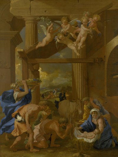 Adoracja pasterzy autorstwa Nicolas Poussin