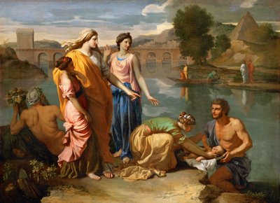 Mojżesz wybawiony z wody autorstwa Nicolas Poussin