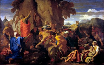 Mojżesz uderzający w skałę, 1649 autorstwa Nicolas Poussin