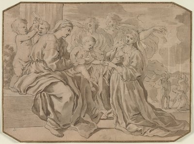 Mistyczne Małżeństwo św Katarzyny autorstwa Nicolas Poussin