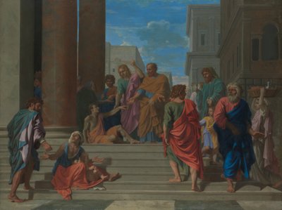 Święci Piotr i Jan uzdrawiający chromego, 1655. autorstwa Nicolas Poussin