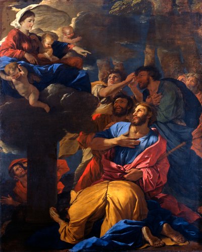 Objawienie Dziewicy św. Jakubowi Wielkiemu, ok. 1629-1630 autorstwa Nicolas Poussin