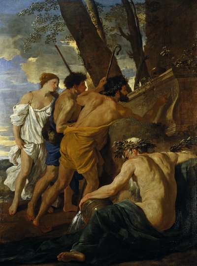Pasterze Arkadyjscy (olej na płótnie) autorstwa Nicolas Poussin