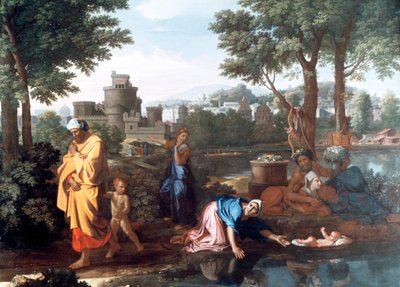 Ekspozycja Mojżesza, 1654 autorstwa Nicolas Poussin