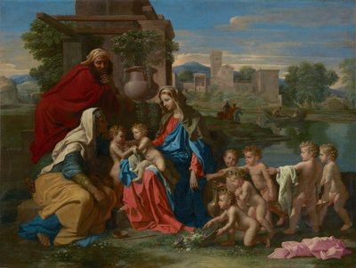 Święta Rodzina, ok. 1651 r. (olej na płótnie) autorstwa Nicolas Poussin