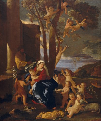 Święta Rodzina ze św. Janem Chrzcicielem, ca. 1627. autorstwa Nicolas Poussin