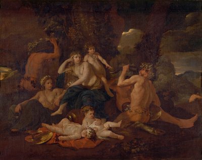 Dzieciństwo Bachusa, ok. 1630 autorstwa Nicolas Poussin