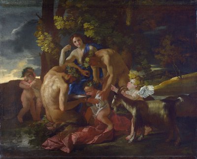 Wychowanie Bachusa, ok. 1628-29 autorstwa Nicolas Poussin