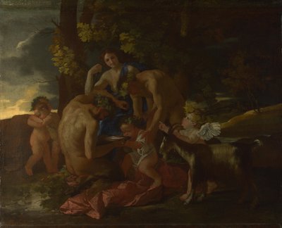Wychowanie Bachusa, ca. 1628-1629 autorstwa Nicolas Poussin
