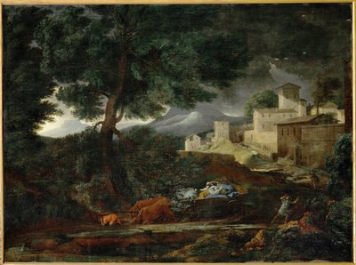 Burza z piorunami (obraz na płótnie) autorstwa Nicolas Poussin