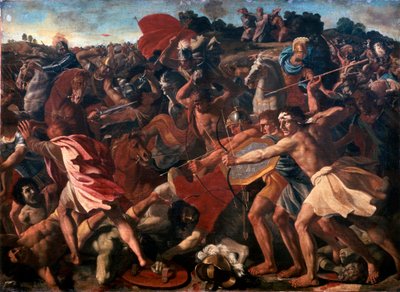 Zwycięstwo Jozuego nad Amalekitami, 1625-1626. autorstwa Nicolas Poussin
