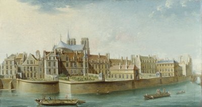 Le Cloître Notre-Dame, widziany z Île Saint Louis (quai d