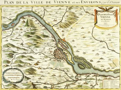 Plan miasta Wiednia, 1692 r. autorstwa Nicolas Sanson DAbbeville