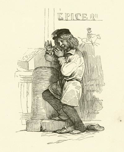 Gamin (grawerowanie) autorstwa Nicolas Toussaint (after) Charlet