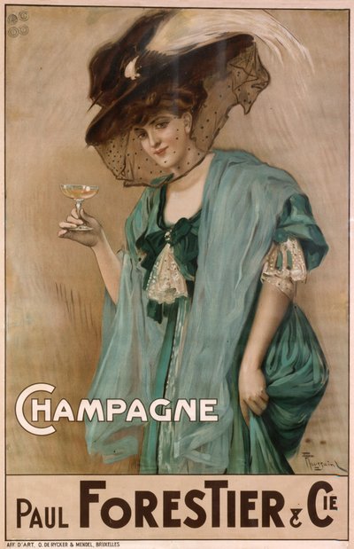 Szampan, XIX wiek. autorstwa Nicolas Toussaint Charlet