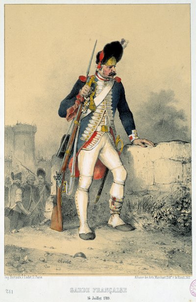 Członek gwardii francuskiej (14 lipca 1789). Grawerowanie przez Nicolasa Toussaint Charlet (1792-1845) autorstwa Nicolas Toussaint Charlet
