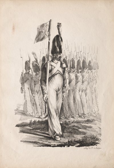 Kostiumy wojskowe: Karabinki Sargent, Przewodnik ogólny, 1817-1818. autorstwa Nicolas Toussaint Charlet