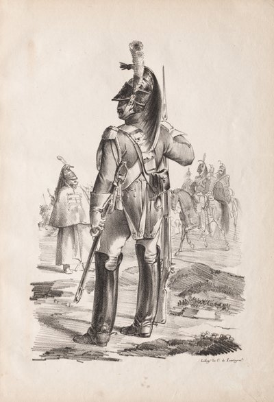Stroje wojskowe: Grenadier Gwardii Królewskiej, 1814-18. autorstwa Nicolas Toussaint Charlet