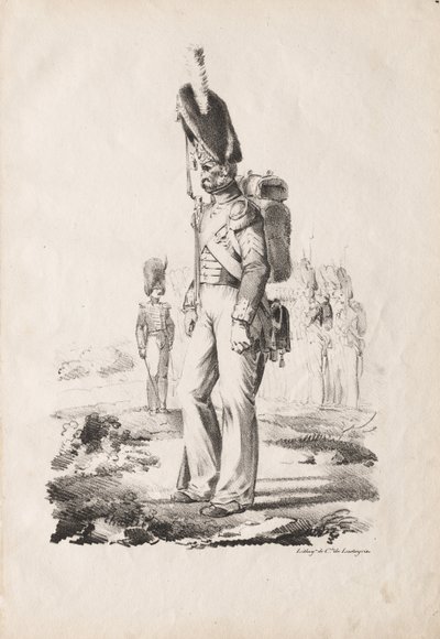 Stroje wojskowe: Sargent piechoty, 1817-18. autorstwa Nicolas Toussaint Charlet