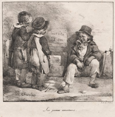Szkicownik dla małych dzieci: Młodzi amatorzy, 1822. autorstwa Nicolas Toussaint Charlet