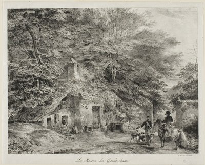 Domek leśniczego, z albumu z 1826 r. autorstwa Nicolas Toussaint Charlet