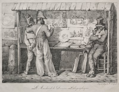 Sprzedawca litografii. autorstwa Nicolas Toussaint Charlet