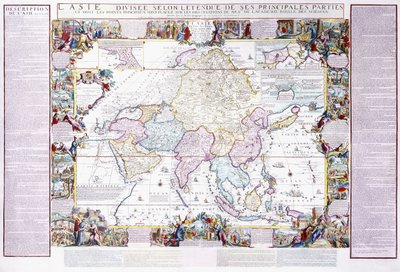 Mapa Azji, 1740 autorstwa Nicolas de Fer