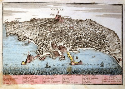 Mapa miasta Neapolu. Mapa Le Fer autorstwa Nicolas de Fer
