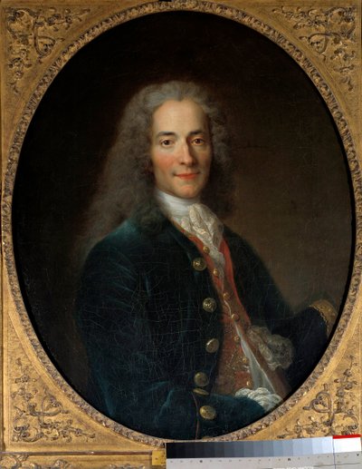 Portret Francois Marie Arouet dit Voltaire (1694-1778) w wieku 24 lat Obraz Nicolasa de Largilliere (1656-1746) 1718 Nd. 0,8 x 0,65 m - Portret Francois Marie Arouet zwanego Voltaire (1694-1778) w wieku 24 lat. Obraz Nicolasa de Largi autorstwa Nicolas de Largillière