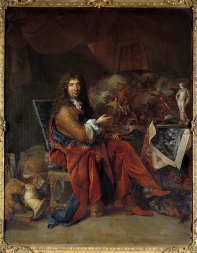 Portret Charlesa Lebruna (Le Brun) (1619-1690), pierwszego malarza króla Ludwika XIV Obraz Nicolasa de Largilliere (1656-1746) wym. 2,32x1,81m. Paryż. Muzeum w Luwrze autorstwa Nicolas de Largillière