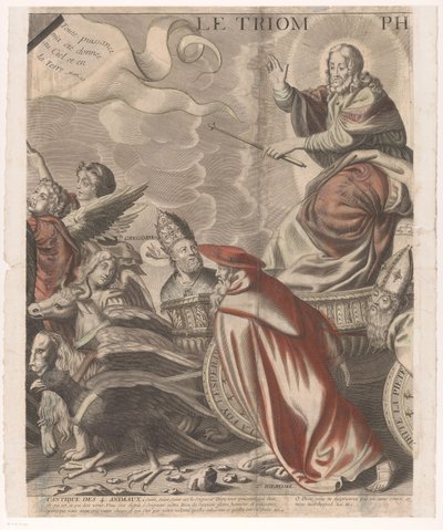 Triumfalna procesja Chrystusa z postaciami ze Starego i Nowego Testamentu (część piąta) Triumf Jezusa Chrystusa (tytuł na obiekcie) autorstwa Nicolas de Larmessin (I)