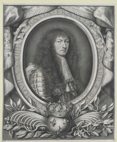 Król Francji Ludwik XIV (rycina) autorstwa Nicolas de Larmessin