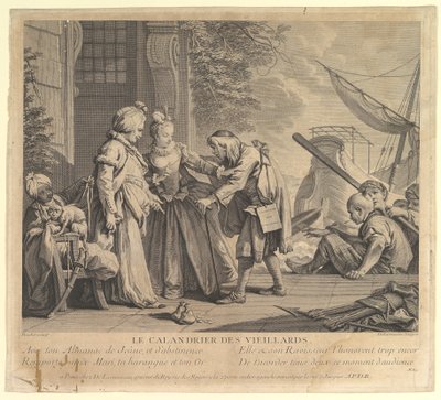 Kalendarz starych ludzi, z Suite dEstampes Nouve..., XVIII wiek. autorstwa Nicolas de Larmessin