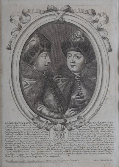 Carowie Iwan Aleksiejewicz i Piotr Aleksiejewicz z Rosji autorstwa Nicolas de Larmessin